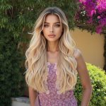 Szintetikus női paróka szőke Invisible lace front
