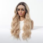 Szintetikus női paróka szőke Invisible lace front
