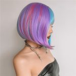 Rövid szintetikus paróka szivárvány