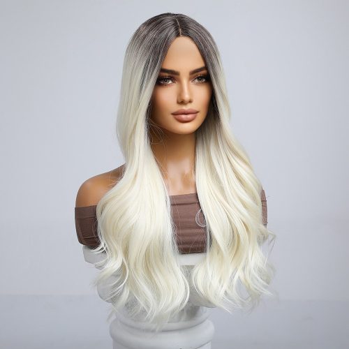 Szintetikus női paróka szőke Invisible lace front