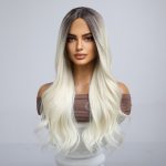 Szintetikus női paróka szőke Invisible lace front